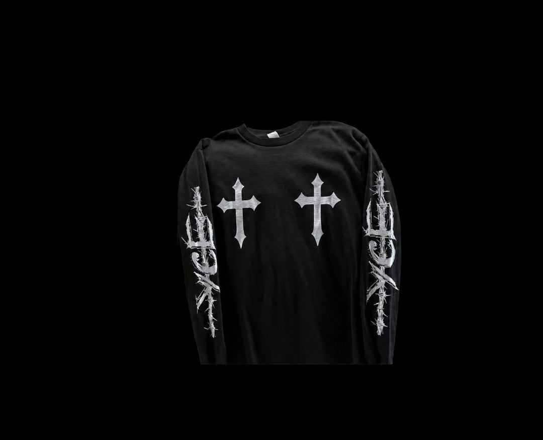 YCE Young Christian Eternal Thorns of Eternity Long Sleeve Black T-Shirt with Grey Ink